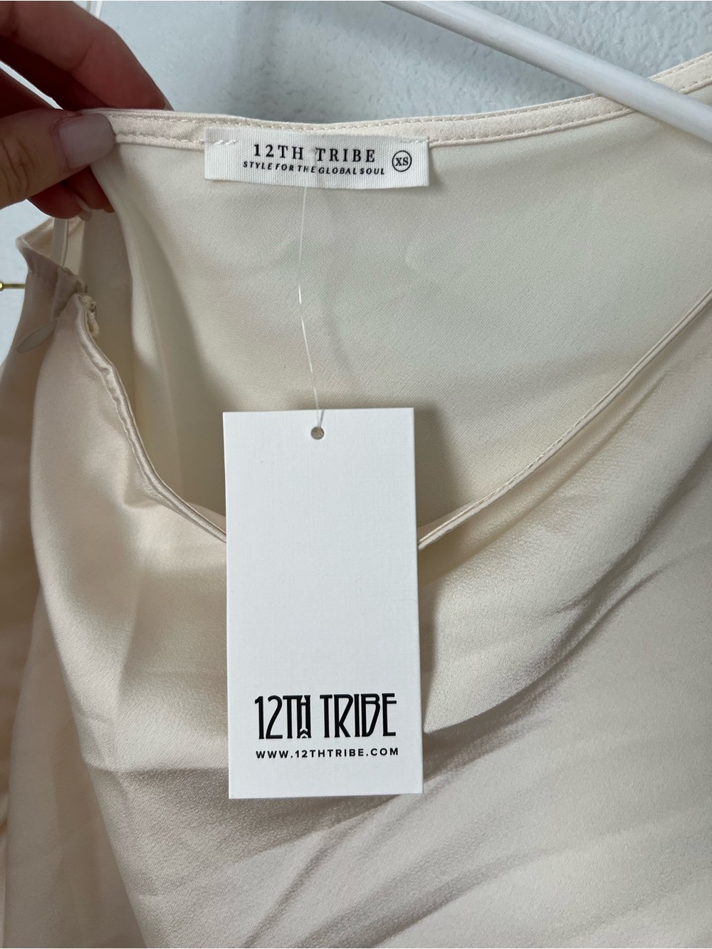 12th Tribe Anya Ivory One Shoulder Asymmetric Top - Picture 12 of 13
